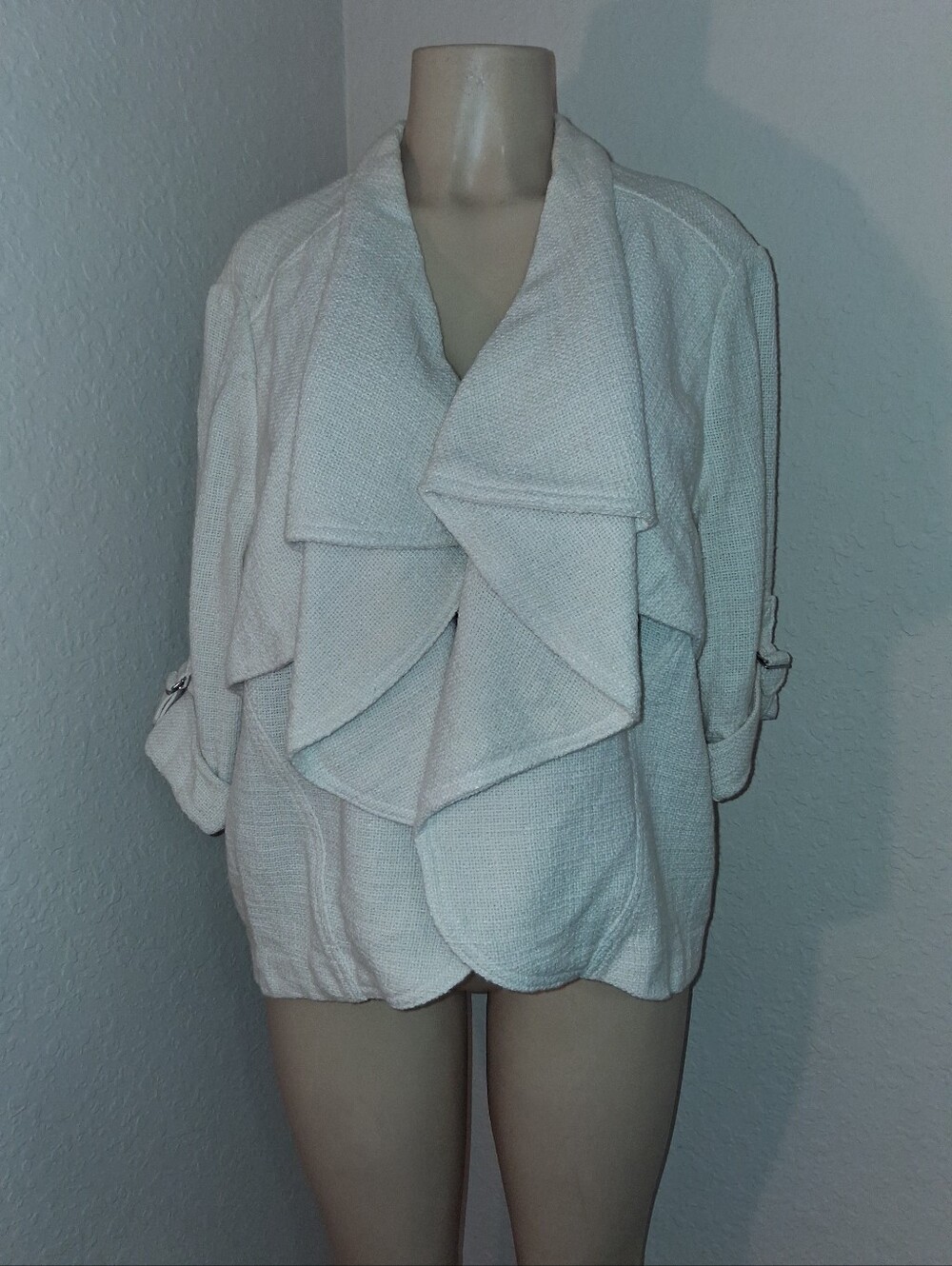 CHICO'S CREAM OPEN JACKET SZ 3 (XLG)